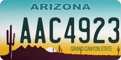 AZ license plate AAC4923