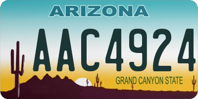 AZ license plate AAC4924