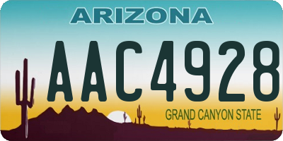 AZ license plate AAC4928