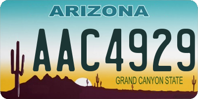 AZ license plate AAC4929