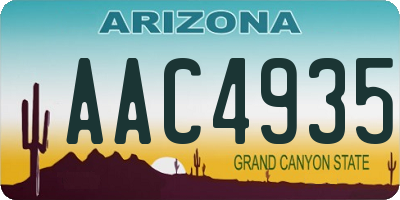 AZ license plate AAC4935