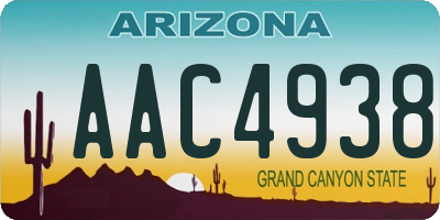 AZ license plate AAC4938