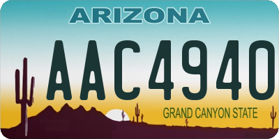 AZ license plate AAC4940