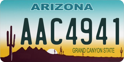 AZ license plate AAC4941