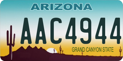 AZ license plate AAC4944