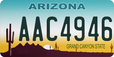 AZ license plate AAC4946