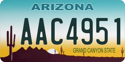 AZ license plate AAC4951