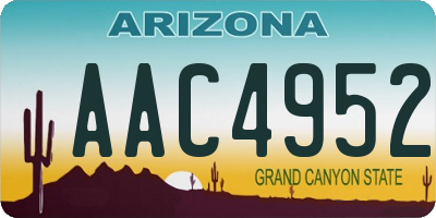 AZ license plate AAC4952