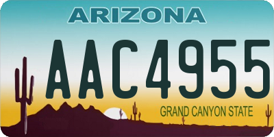 AZ license plate AAC4955