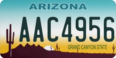 AZ license plate AAC4956