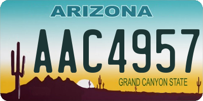 AZ license plate AAC4957