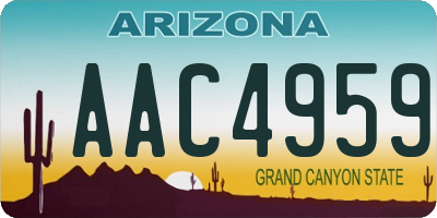 AZ license plate AAC4959