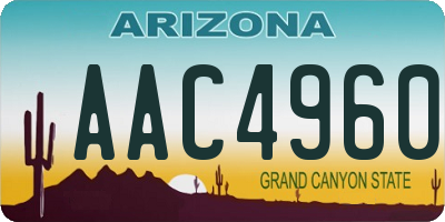 AZ license plate AAC4960