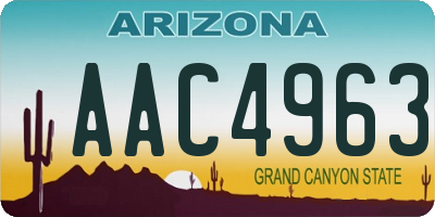 AZ license plate AAC4963