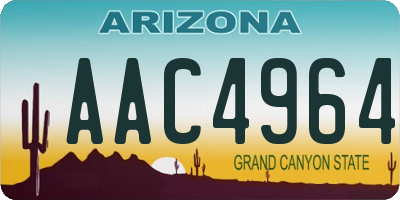 AZ license plate AAC4964