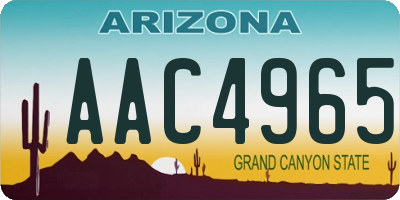 AZ license plate AAC4965