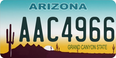 AZ license plate AAC4966