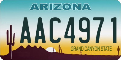 AZ license plate AAC4971