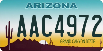 AZ license plate AAC4972