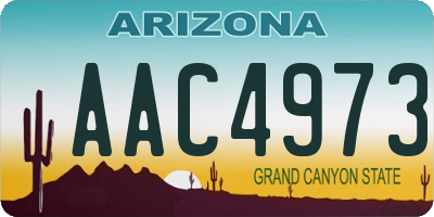 AZ license plate AAC4973