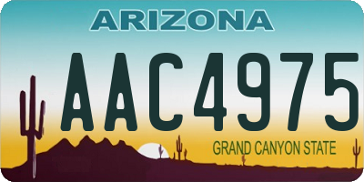 AZ license plate AAC4975