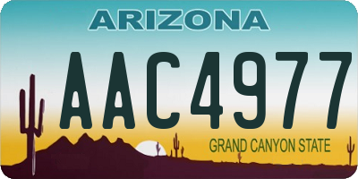 AZ license plate AAC4977