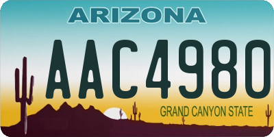 AZ license plate AAC4980