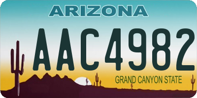 AZ license plate AAC4982