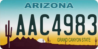 AZ license plate AAC4983