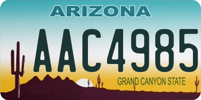 AZ license plate AAC4985