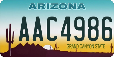 AZ license plate AAC4986