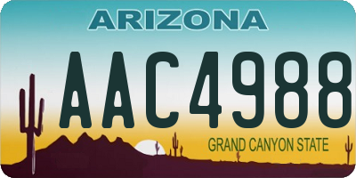 AZ license plate AAC4988