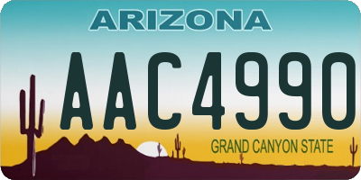 AZ license plate AAC4990