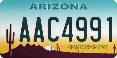 AZ license plate AAC4991