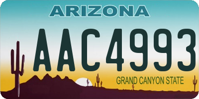 AZ license plate AAC4993