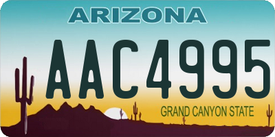 AZ license plate AAC4995