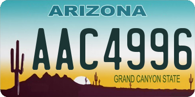 AZ license plate AAC4996