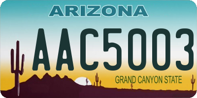 AZ license plate AAC5003