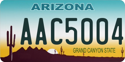 AZ license plate AAC5004