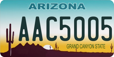 AZ license plate AAC5005