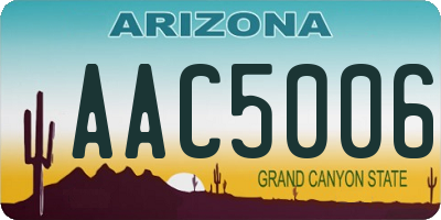 AZ license plate AAC5006