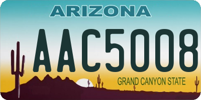 AZ license plate AAC5008