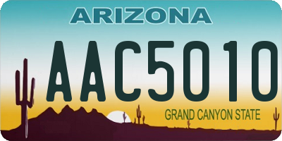 AZ license plate AAC5010