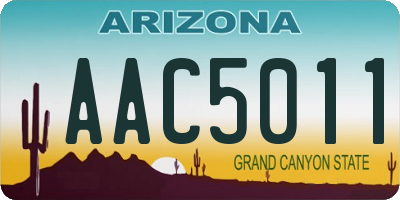 AZ license plate AAC5011