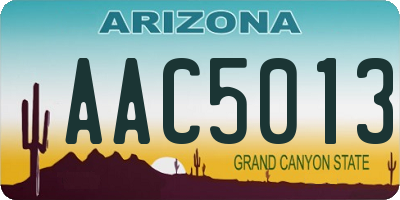 AZ license plate AAC5013