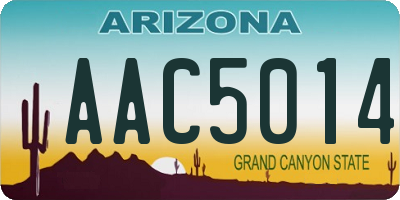 AZ license plate AAC5014