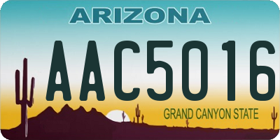 AZ license plate AAC5016