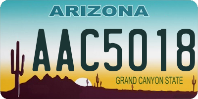 AZ license plate AAC5018