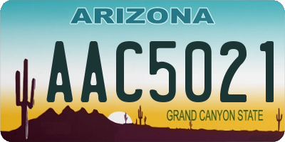 AZ license plate AAC5021