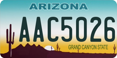 AZ license plate AAC5026